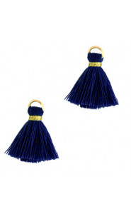 Quaste Ibiza Style 1.5cm Gold-royal blue
